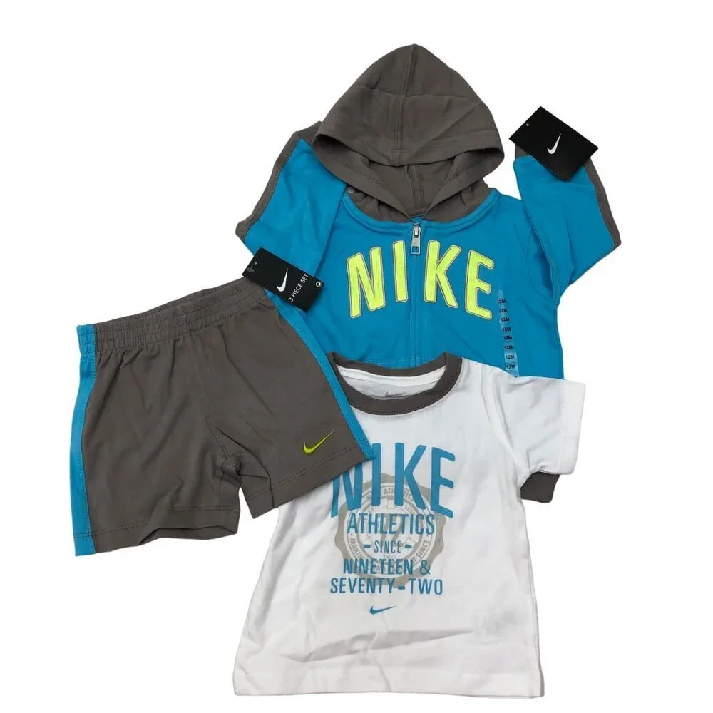 NIKE LITTLE KIDS COTTON‎ 3 PCS OUTFIT 12 MOS  NEW WITH TAG - Picture 2 of 5